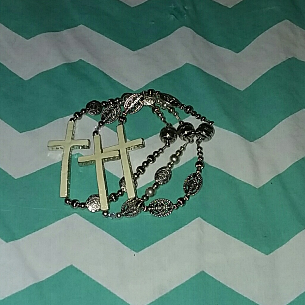 White cross magnetic Braclets